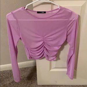 Sheer purple top